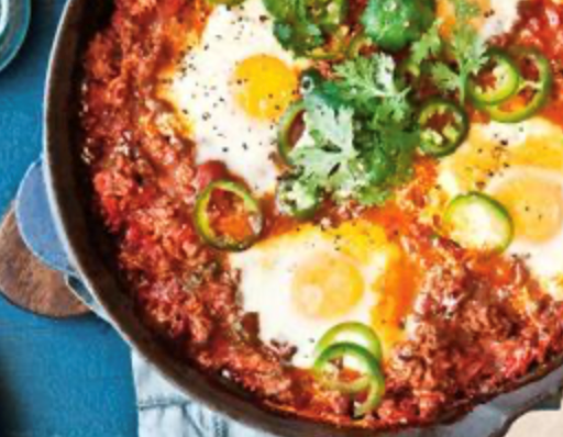 Mexican eggs with potato hash