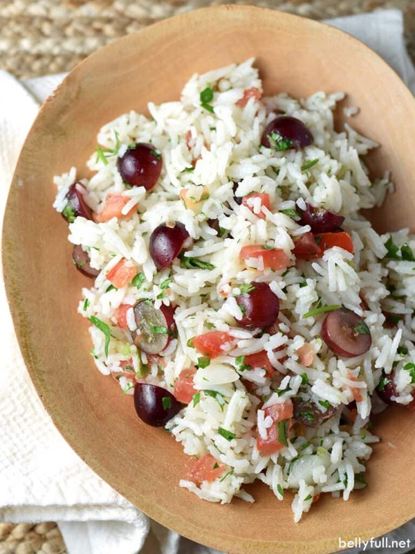 Mexican rice and grape salad