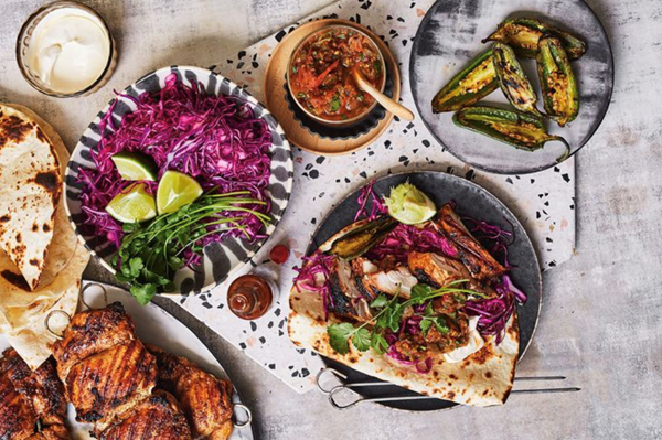 Mexican roadside chicken with charred tomato salsa