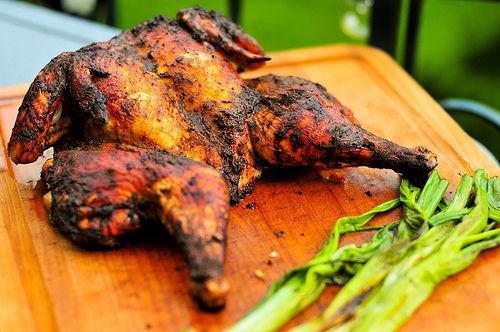 Mexican roadside chicken with green onions