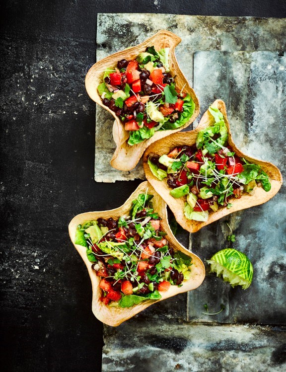 Mexican salad tortilla bowls