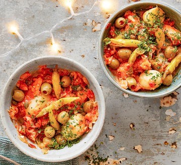 Mexican salt cod stew (Bacalao a la vizcaína)