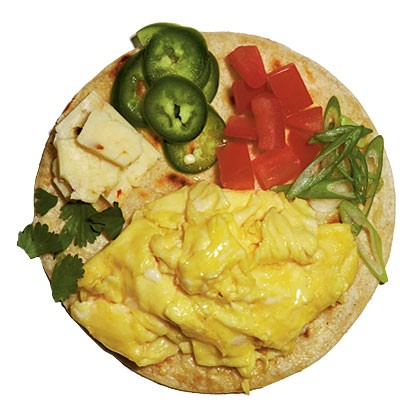 Mexican scrambled egg tacos (Huevos revueltos)
