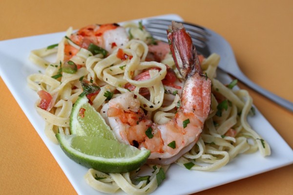 Mexican shrimp pasta