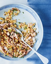 Mexican skillet corn with chicken and cilantro