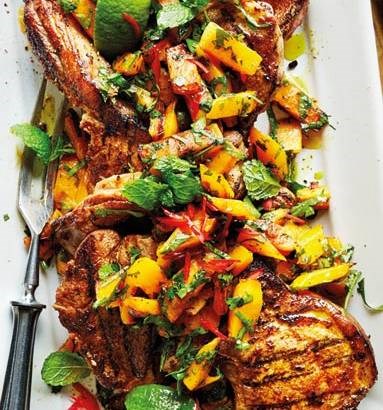 Mexican-spiced lamb chops with charred butternut salsa