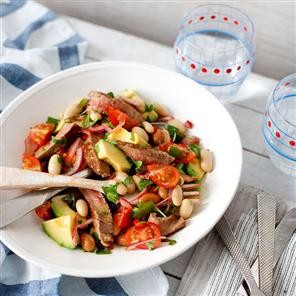 Mexican steak and bean salad