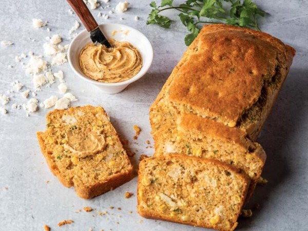 Mexican street corn bread with lime butter
