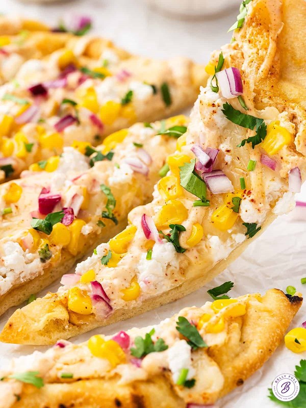 Mexican street corn flatbread