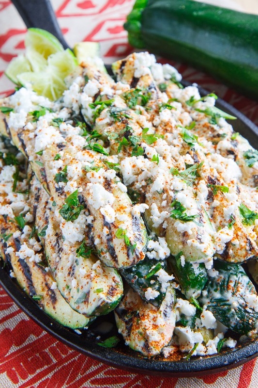 Mexican street corn style grilled zucchini
