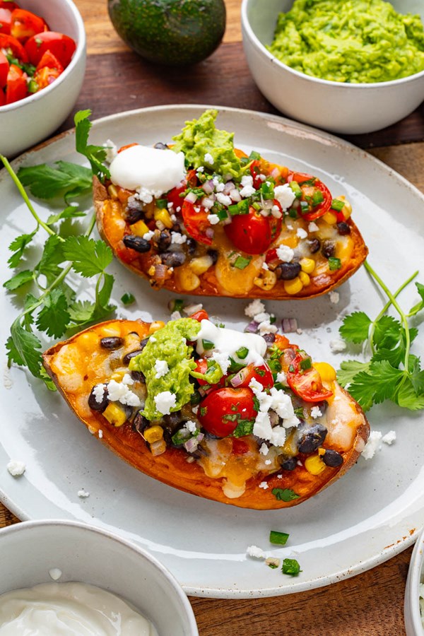 Mexican stuffed sweet potatoes