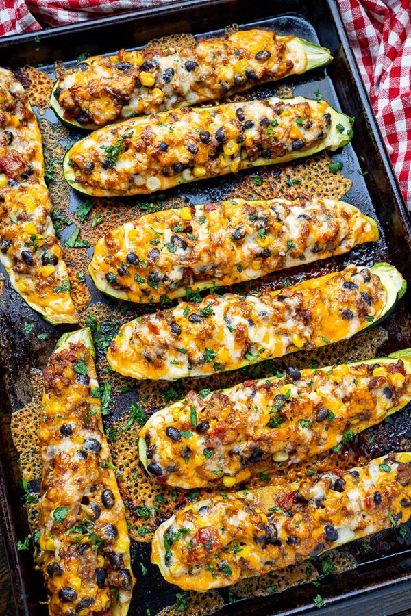 Mexican stuffed zucchini