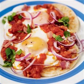 Mexican-style fried eggs (Huevos rancheros)