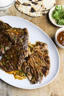 Mexican-style grilled pork cutlets