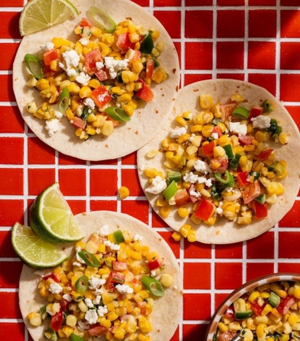 Mexican-style street corn tacos