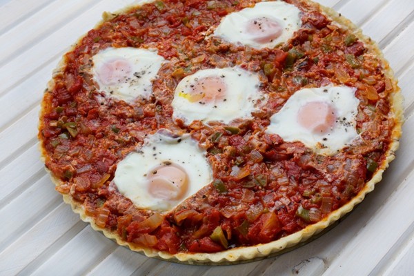 Mexican tomato tart with cumin pastry