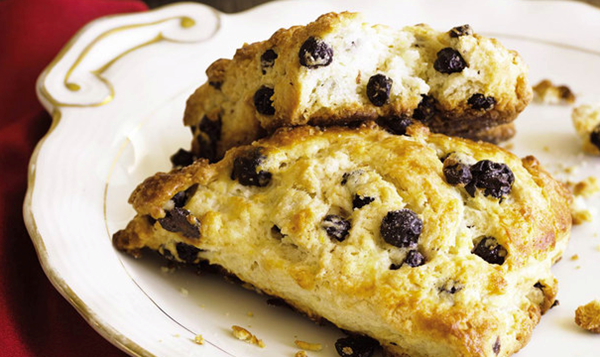 Meyer lemon and dried blueberry scones