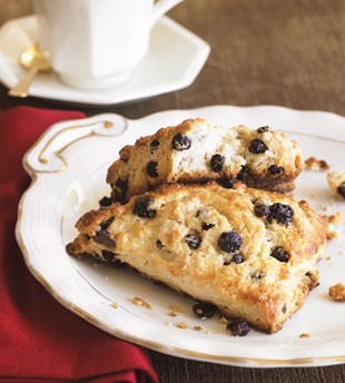Meyer lemon and dried blueberry scones