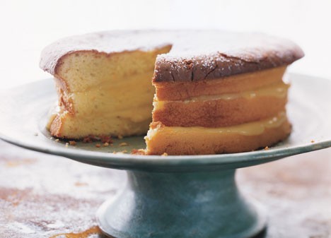 Meyer lemon cake with lavender cream