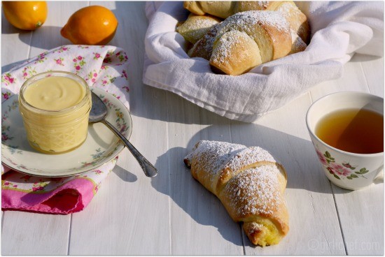 Meyer lemon curd brioche crescents