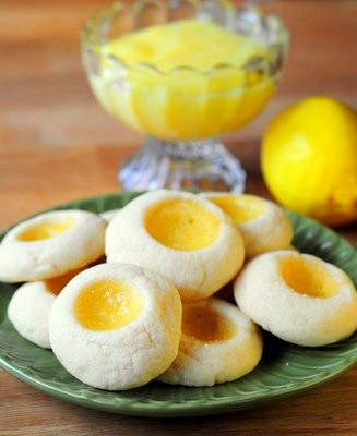 Meyer lemon curd thumbprint cookies