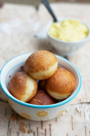 Meyer lemon pastry cream mini doughnuts