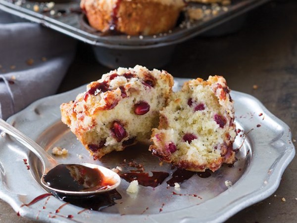 Meyer lemon pomegranate muffins