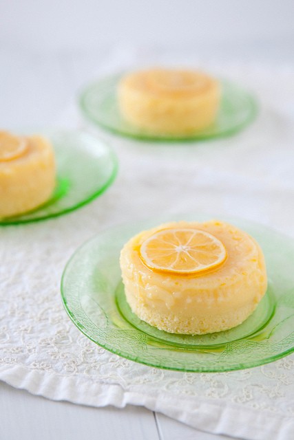 Meyer lemon pudding cakes