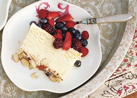 Meyer lemon semifreddo with summer berries