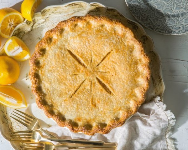 Meyer lemon Shaker pie