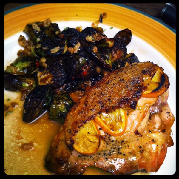 Meyer lemon stuffed chicken breast