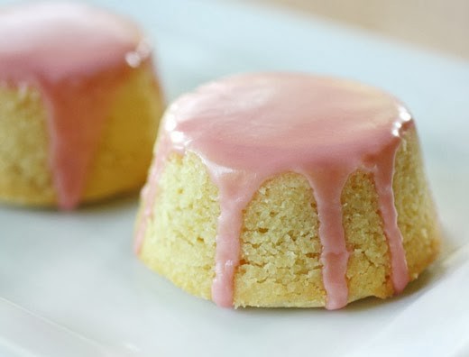 Meyer lemon tea cakes with pomegranate glaze