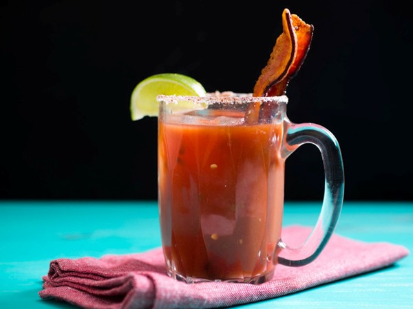 Mezcal Mary with roasted jalapeño and bacon