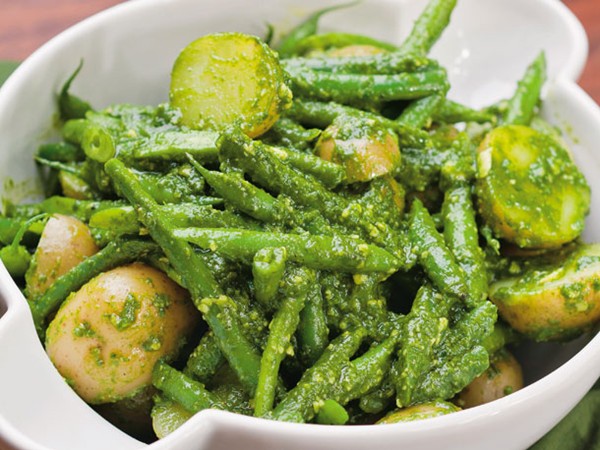 Michael Natkin's potato and green bean salad with arugula pesto (Cook the Book)