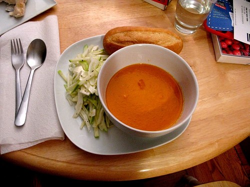 Michael Symon’s spicy tomato & blue cheese soup