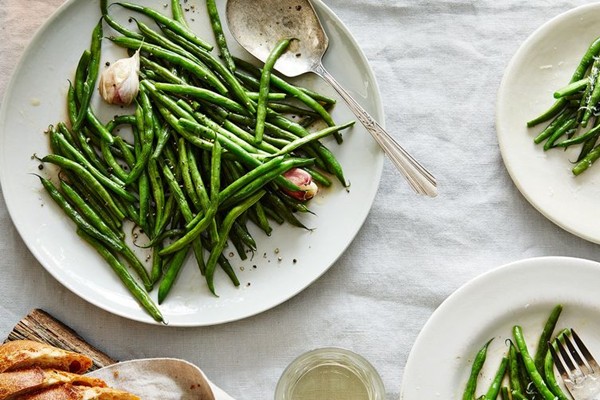 Michel Richard's glazed and glistening haricots verts