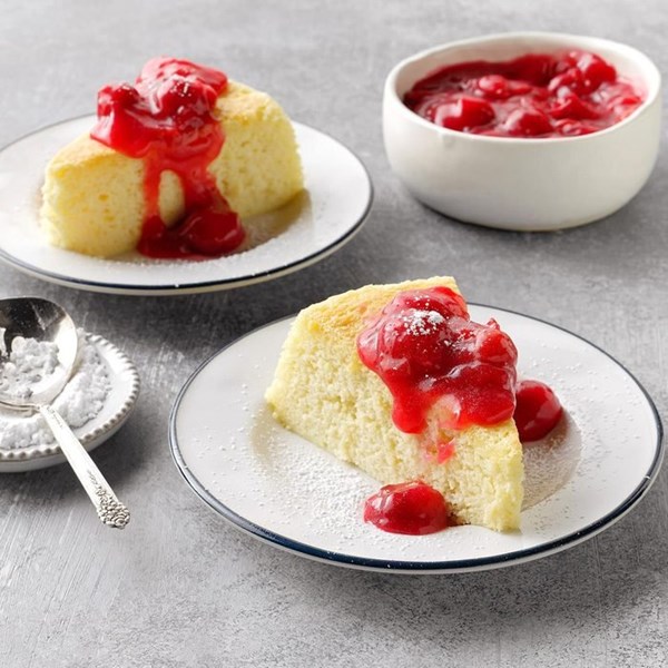 Michigan cherry Japanese-style cheesecake