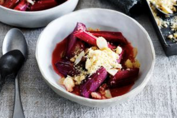 Mickey's deconstructed rhubarb crumble [Mickey Robertson]