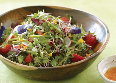 Microgreens with strawberry-lime vinaigrette