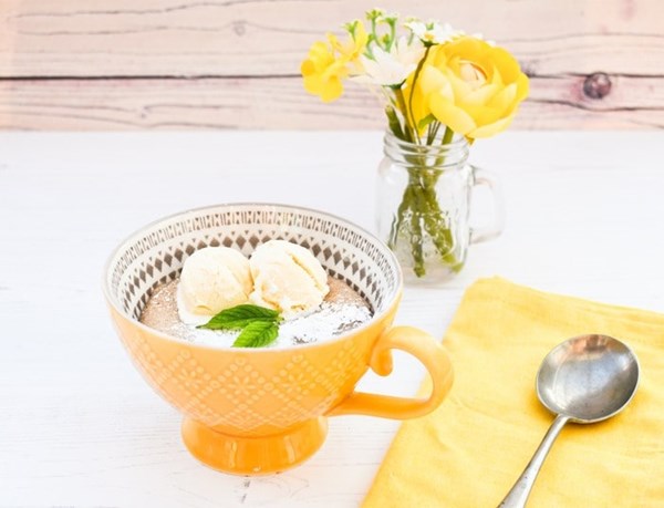 Microwave apple sponge pudding