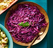 Microwave caraway & pomegranate red cabbage