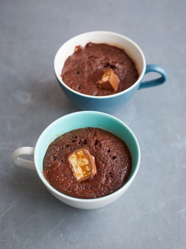 Microwave chocolate puddings with your favourite chocolate bar