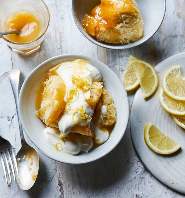 Microwave lemon pudding