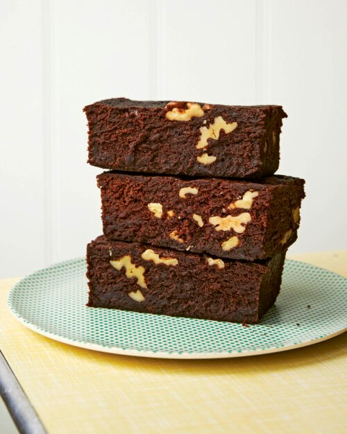 Microwave miso walnut brownies