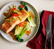 [Microwave] orange & soy salmon parcels