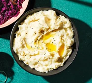 Microwaved crushed creamy celeriac