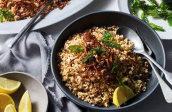 Middle Eastern cauliflower rice with lamb mince