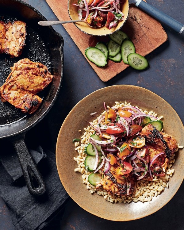 Middle Eastern chicken & rice power bowl