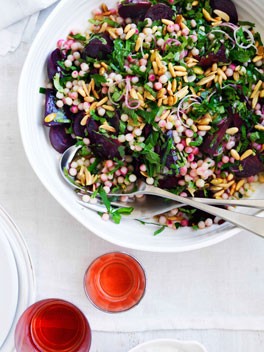 Middle Eastern-inspired beetroot and moghrabieh salad