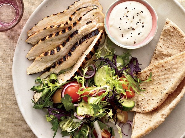 Middle Eastern-inspired chicken with tahini sauce